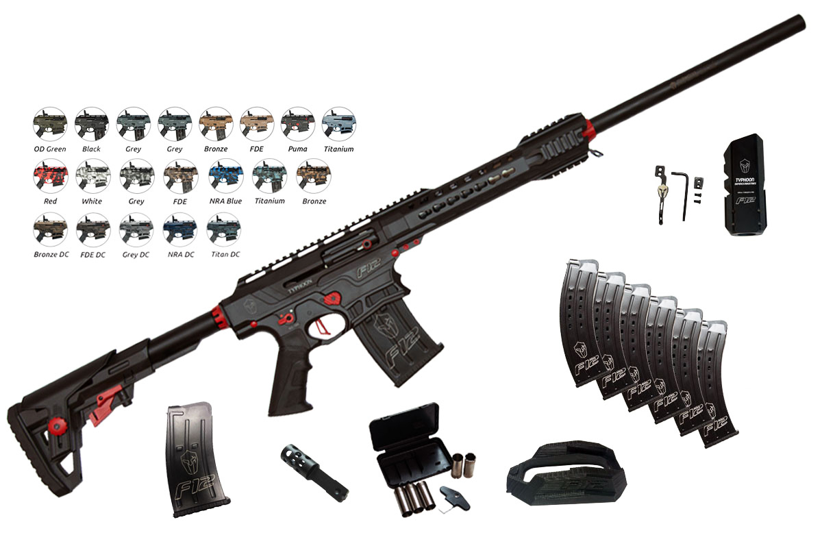 Typhoon F12 Competition Package 12 gauge semi-automatic shotgun with accessories